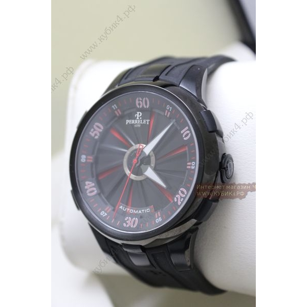 Perrelet Turbine Pilot All Black Red Turbine (код 003)
