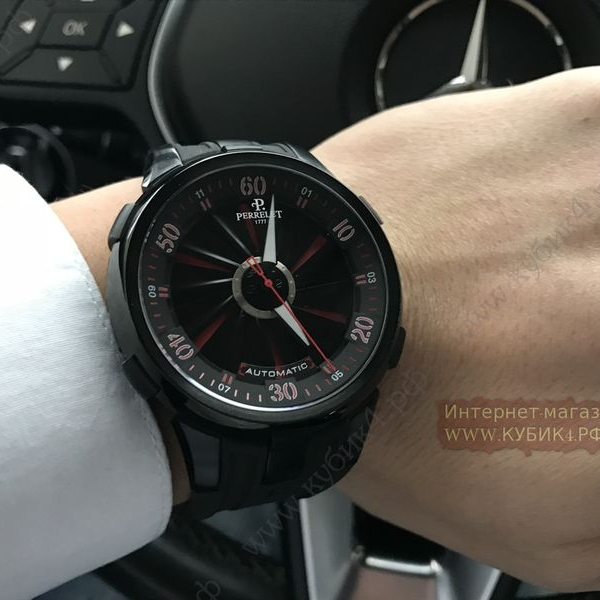 Perrelet Turbine Pilot All Black Red Turbine (код 003)