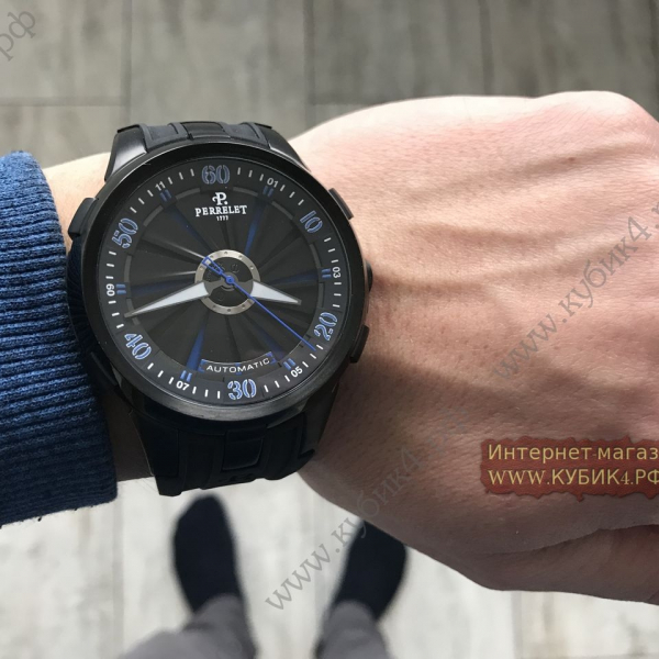 Perrelet Turbine Pilot All Black Blue Turbine (код 004)