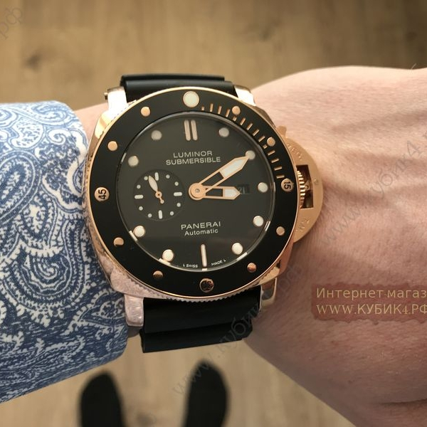PANERAI LUMINOR SUBMERSIBLE 1950 AMAGNETIC 3 DAYS AUTOMATIC GOLD  (код 084)