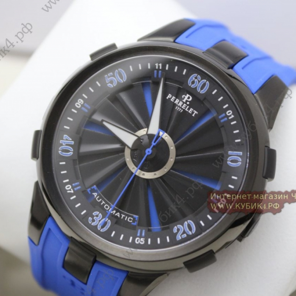 Perrelet Turbine Pilot All Black Blue Turbine (код 006)
