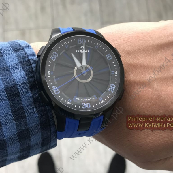 Perrelet Turbine Pilot All Black Blue Turbine (код 006)