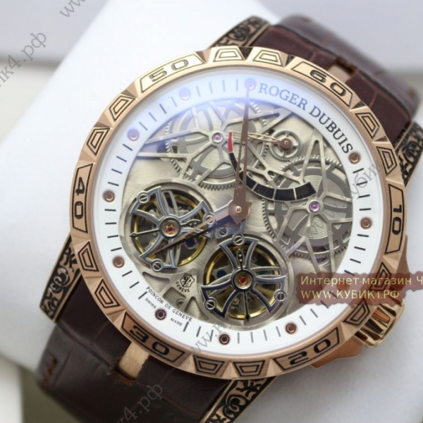 Roger Dubuis Excalibur Double Tourbillon Golden Brown Rubber Strap (код 037)