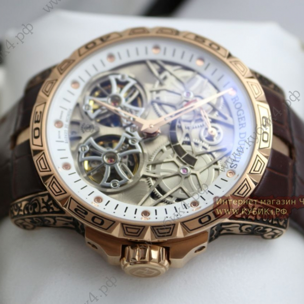 Roger Dubuis Excalibur Double Tourbillon Golden Brown Rubber Strap (код 037)
