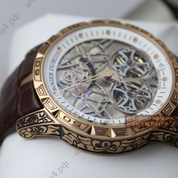 Roger Dubuis Excalibur Double Tourbillon Golden Brown Rubber Strap (код 037)