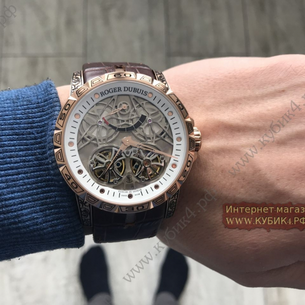 Roger Dubuis Excalibur Double Tourbillon Golden Brown Rubber Strap (код 037)