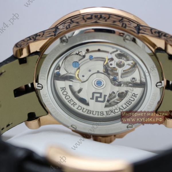 Roger Dubuis Excalibur Double Tourbillon Golden Black Rubber Strap (код 038)