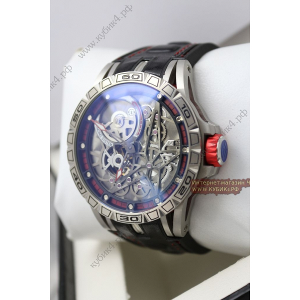 Roger Dubuis Excalibur Spider Pirelli Steel Case Black Strap Red knit (код 039)