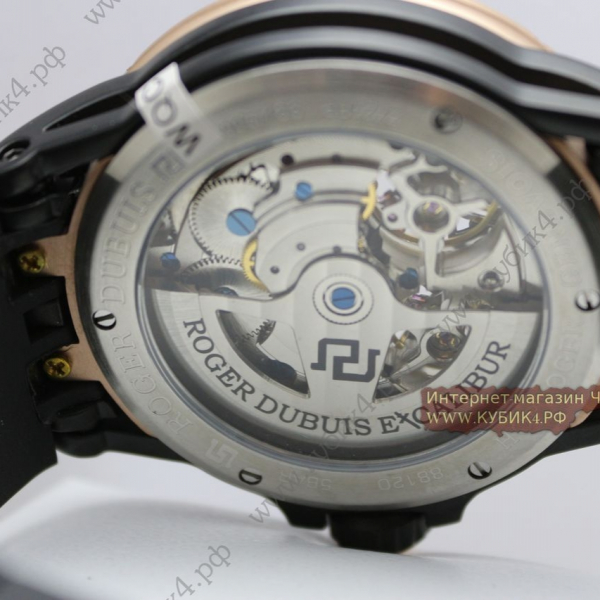 Roger Dubuis Excalibur Double Tourbillon Golden Black Rubber Strap (код 042)