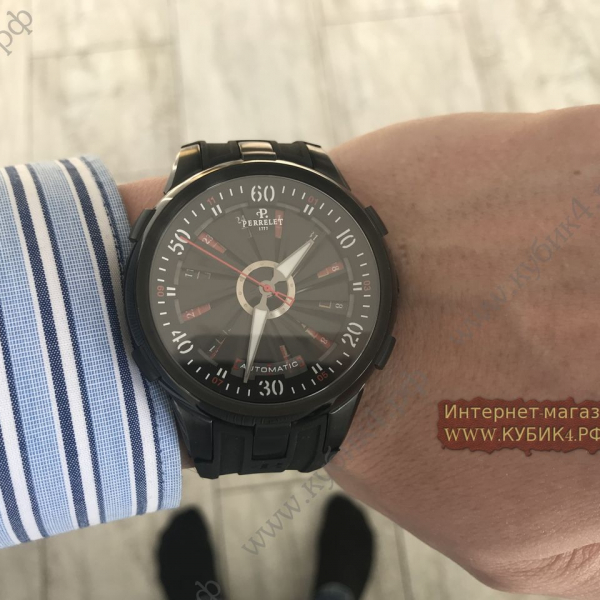 Perrelet Turbine Pilot All Black Red Turbine (код 003-01)