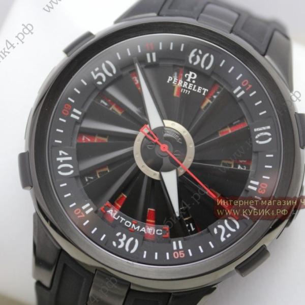 Perrelet Turbine Pilot All Black Red Turbine (код 003-01)