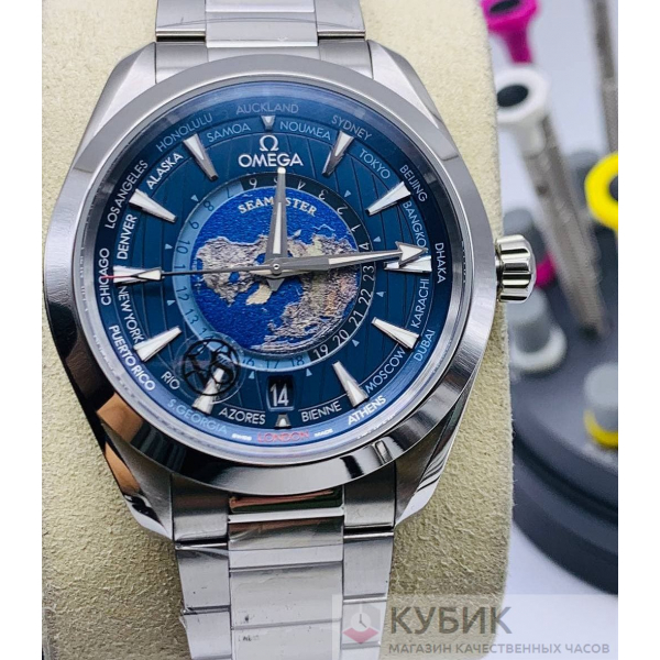 Omega Seamaster Aqua Terra 150 m GMT Worldtimer 43 mm LUX дубликат(код 300)