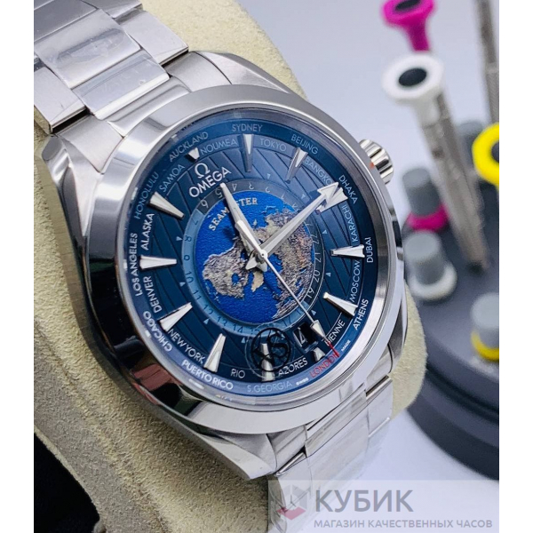 Omega Seamaster Aqua Terra 150 m GMT Worldtimer 43 mm LUX дубликат(код 300)