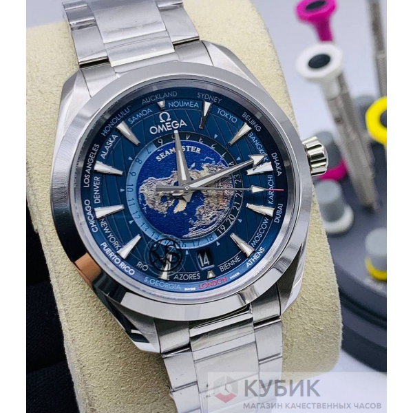 Omega Seamaster Aqua Terra 150 m GMT Worldtimer 43 mm LUX дубликат(код 300)