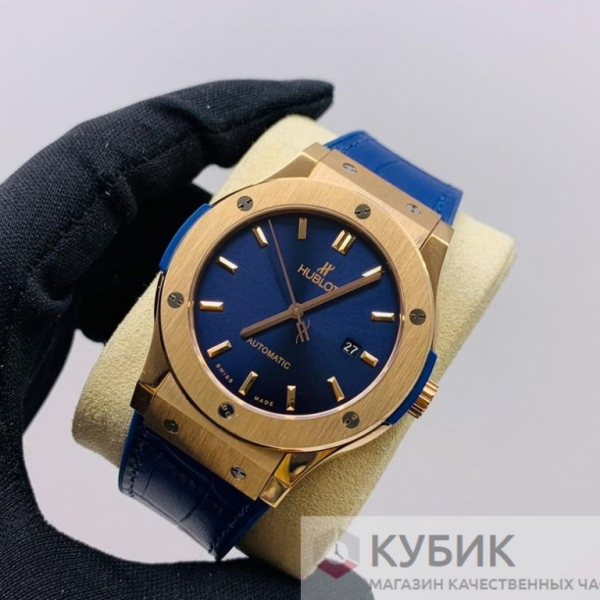 HUBLOT Classic Fusion Automatic Blue Sunray Dial Gold Blue  (код 541-04) Дубликат LUX