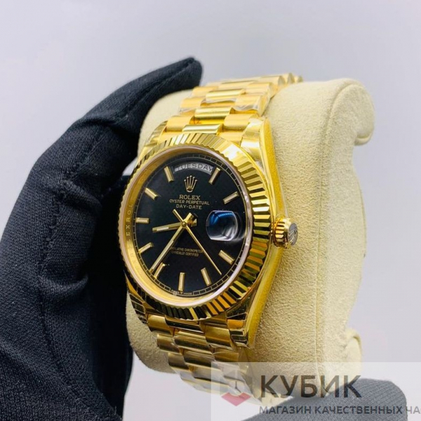 Rolex Day-Date 40 mm Yellow Gold black Dial (код 277) Дубликат LUX