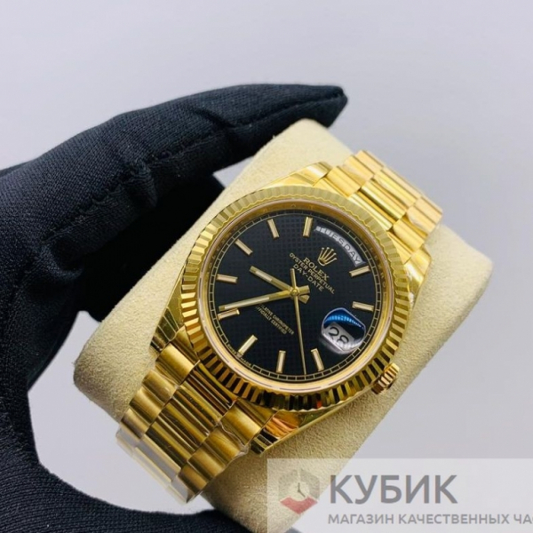 Rolex Day-Date 40 mm Yellow Gold black Dial (код 277) Дубликат LUX
