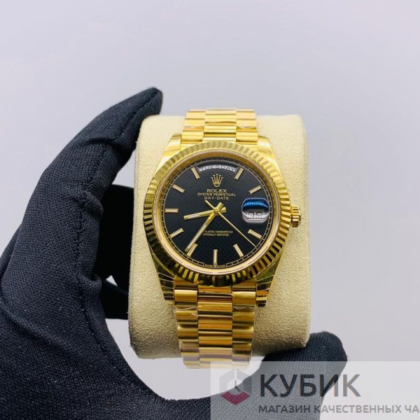 Rolex Day-Date 40 mm Yellow Gold black Dial (код 277) Дубликат LUX