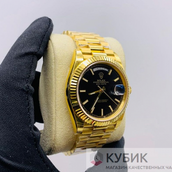 Rolex Day-Date 40 mm Yellow Gold black Dial (код 277) Дубликат LUX