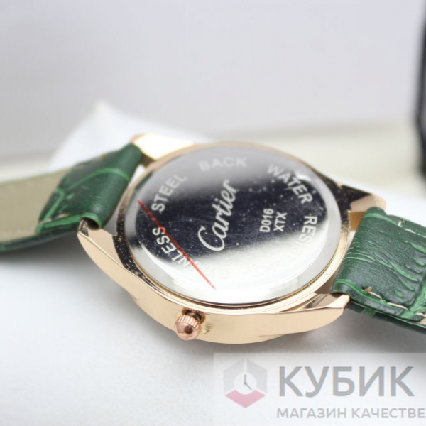 CARTIER QUARTZ зелёный ремень (код 371)