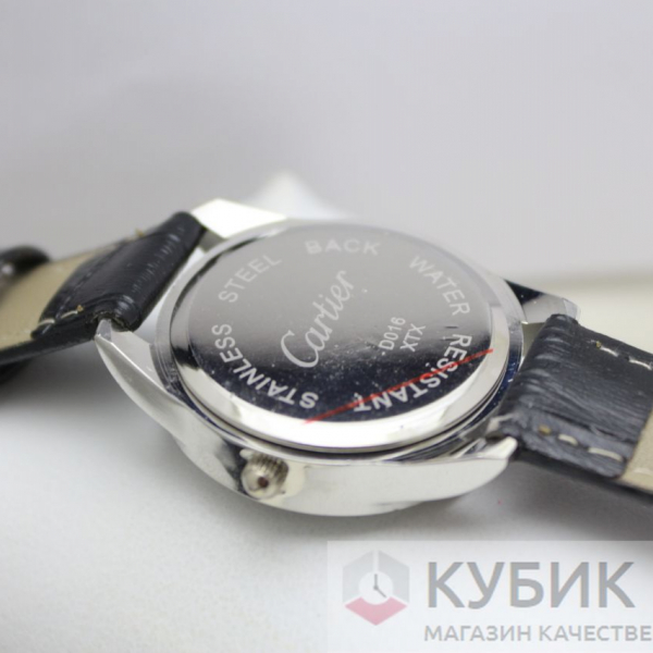 CARTIER QUARTZ чёрный ремень (код 372)