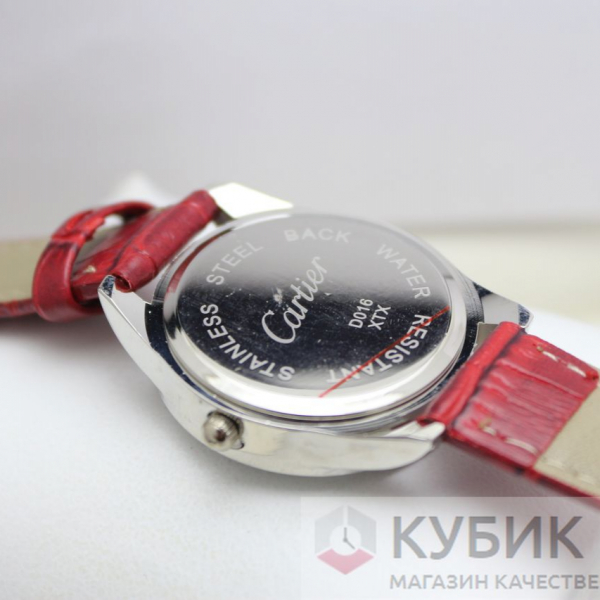 CARTIER QUARTZ красный ремень (код 376)