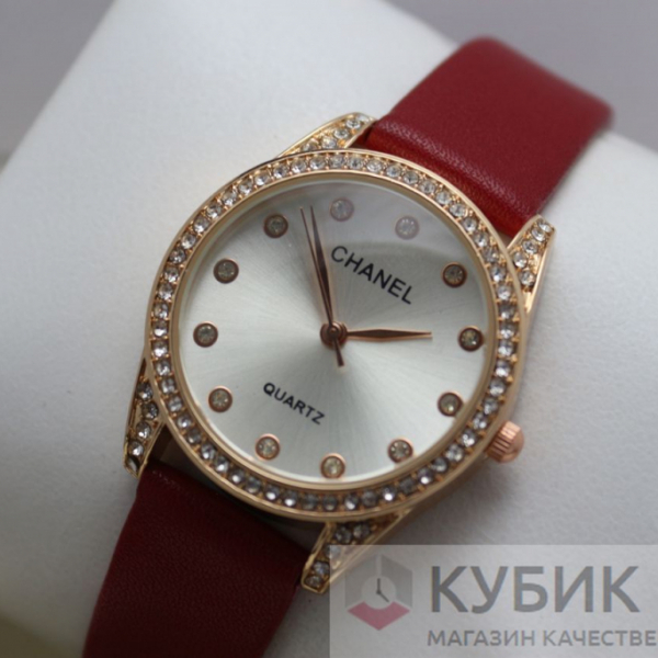 CHANEL QUARTZ красный ремень (код 094)