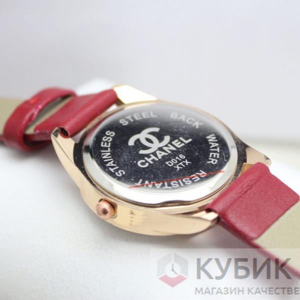 CHANEL QUARTZ красный ремень (код 094)