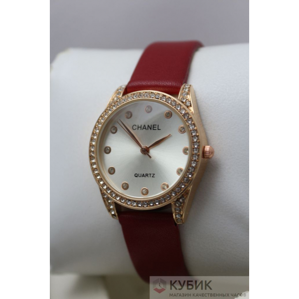CHANEL QUARTZ красный ремень (код 094)
