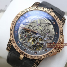 Roger Dubuis Excalibur Double Tourbillon Golden Black Rubber Strap (код 038)