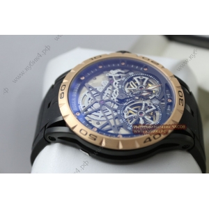 Roger Dubuis Excalibur Double Tourbillon Golden Black Rubber Strap (код 042)