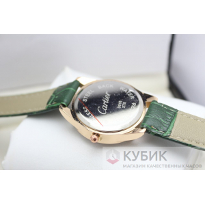 CARTIER QUARTZ зелёный ремень (код 371)