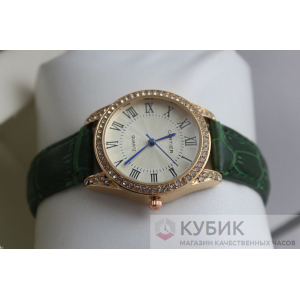 CARTIER QUARTZ зелёный ремень (код 371)