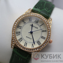 CARTIER QUARTZ зелёный ремень (код 371)