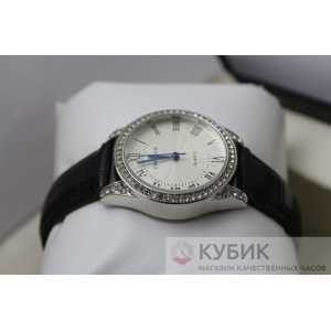 CARTIER QUARTZ чёрный ремень (код 372)