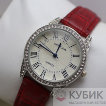 CARTIER QUARTZ красный ремень (код 376)